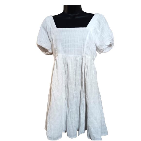 NWT American Eagle White babydoll open back Dress Small - Picture 1 of 4